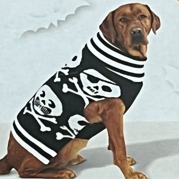Skull Dog Sweater, Size Medium, New - Picture 1 of 4